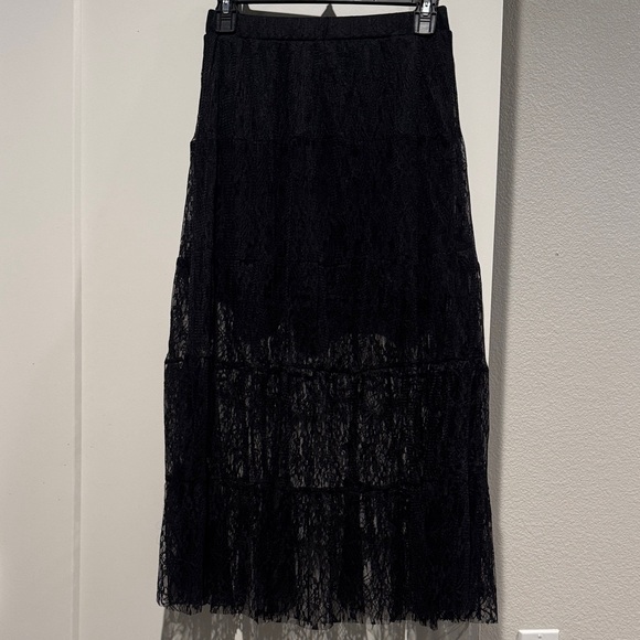 Elegant Black Lace Skirt - Picture 1 of 5